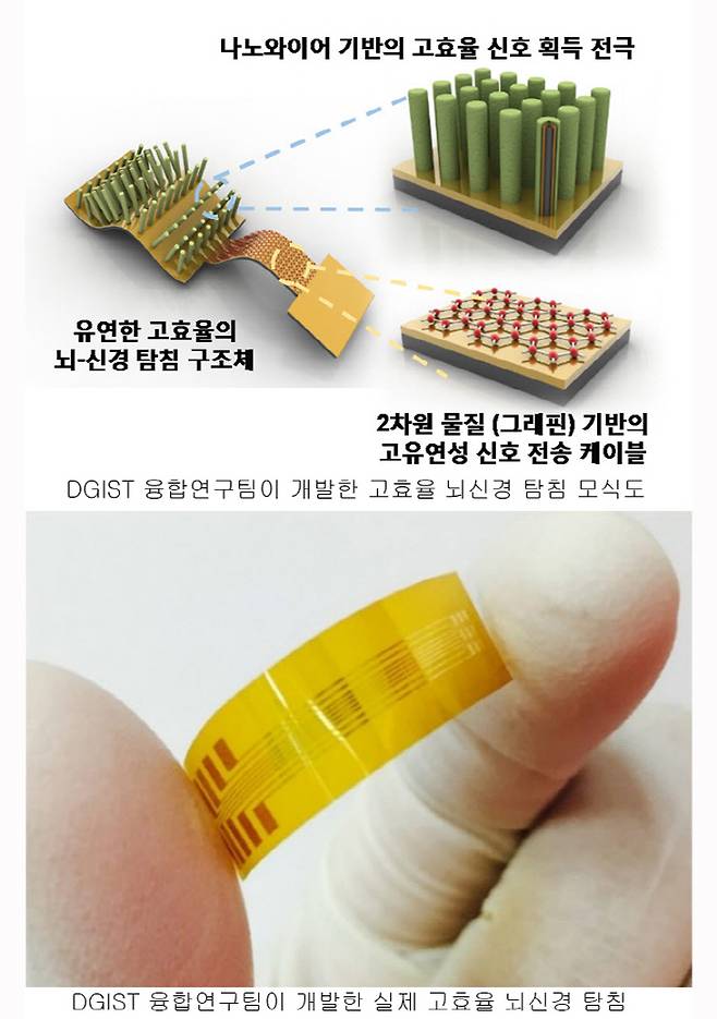 융합연구팀이 개발한 고효율 뇌신경 탐침 모식 [사진 = DGIST]