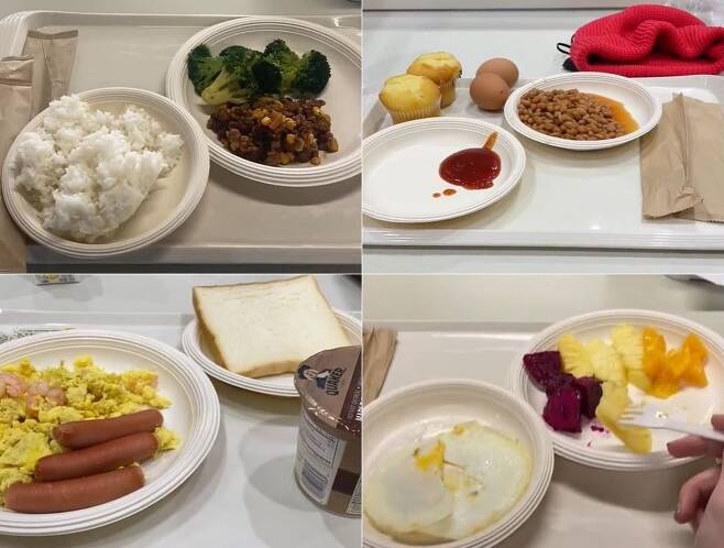 베이징 동계올림픽에 출전한 각국 선수들이 공개한 현지 선수촌 식당 음식. /틱톡