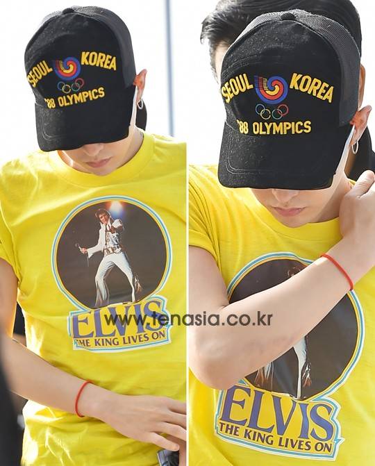 88서울 올림픽 모자를 쓰고 공항에 온 지드래곤