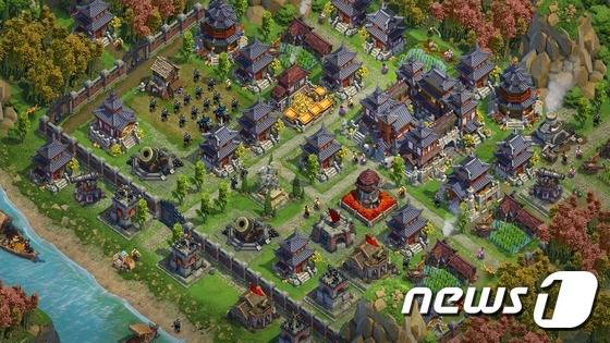 넥슨의 전략 모바일게임 '도미네이션즈'에 8번째 문명으로 추가된 한국의 모습(사진제공=넥슨) © News1