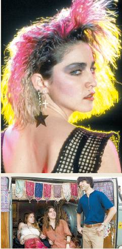 미국 가수 마돈나는 80년대 펑크 패션을 대표하는 여성 아이콘이었다(위쪽 사진). 70년대 히피문화를 배경으로 한 영화 `테이킹우드스탁`.