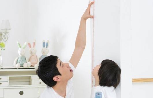 아들의 키를 재는 아버지