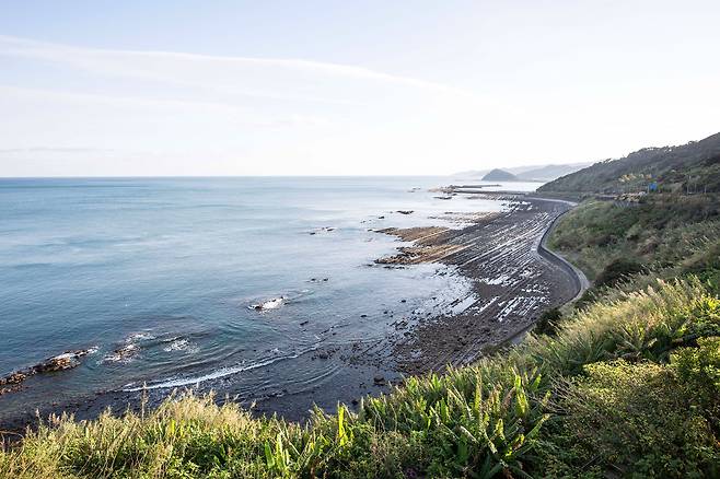 미야자키현 호리키리 고개에서 본 니치난 해안 풍경.