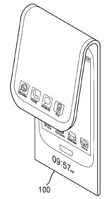 삼성이 액정을 완전히 휠 수 있는 특허를 출원했다. (사진=미국 특허청)