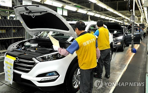 현대차 울산공장 모습. <<연합뉴스 자료사진>>