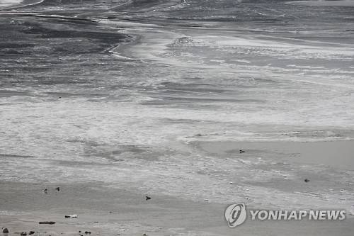 기록적인 한파에 얼어붙은 임진강