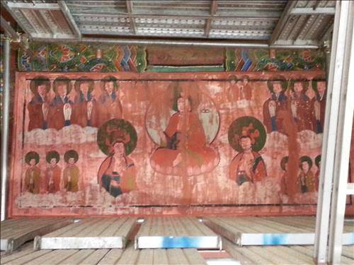 (진도=연합뉴스) 박성우 기자 = 전남 진도 쌍계사에서 국내 최초 서양화 기법 탱화가 다수 발견돼 학계의 관심을 모으고 있다.2016.1.22.<<진도군청 제공>>  3pedcrow@yna.co.kr  (끝)