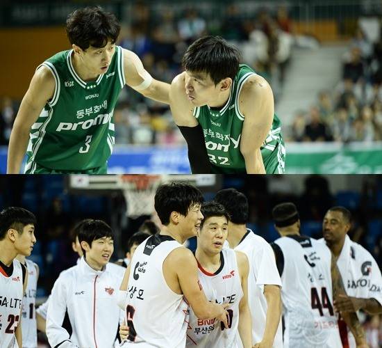 극과 극 양상을 보이는 6-7위 동부(위)와 kt(아래). 사진=KBL 제공