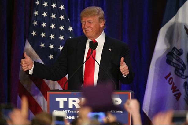 아이오와 공화 당원 대회, 트럼프