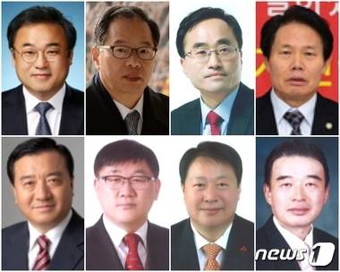 새누리당 제천단양 예비후보. 권석창, 김기용, 김회구, 송인만, 김대부, 최귀옥, 정연철, 엄태영. (윗줄 왼쪽부터 시계방향순).© News1 D.B