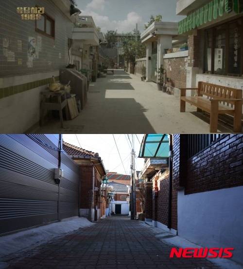 【서울=뉴시스】드라마 '응답하라 1988' 세트장과 현재 서울 도봉구 쌍문동 골목 모습. 2016.02.12.   (사진 = 도봉구 제공)   photo@newsis.com