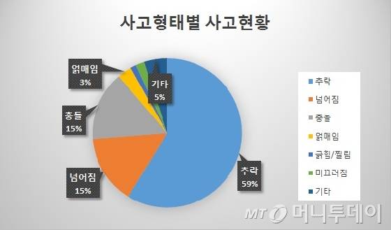 어린이 놀이터 사고형태별 사고 현황./자료=국민안전처