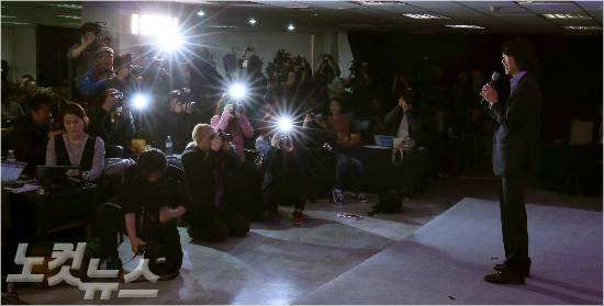 22일 서울 성동구 한국기원에서 열린 이세돌 9단 VS 알파고 5번기 사전 기자회견에서 이세돌 프로바둑기사가 소감을 말하고 있다. (박종민 기자/노컷뉴스)