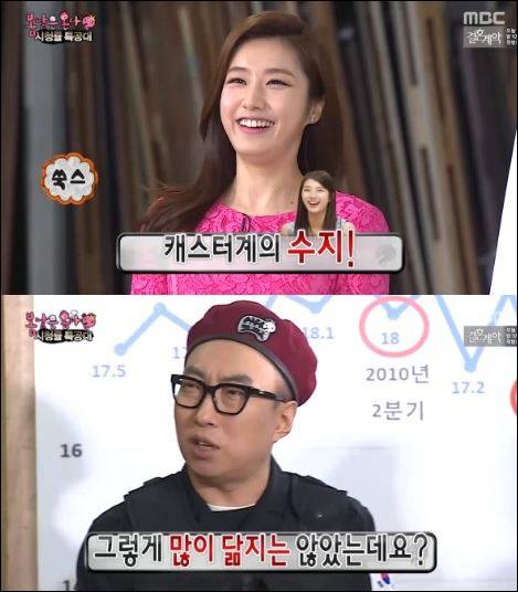 '무한도전'에 출연한 임성은 기상캐스터가 수지 닮은꼴로 화제다. MBC '무한도전' 화면 캡처