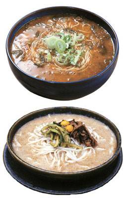 어탕국수(사진 위), 들깨국수(아래)