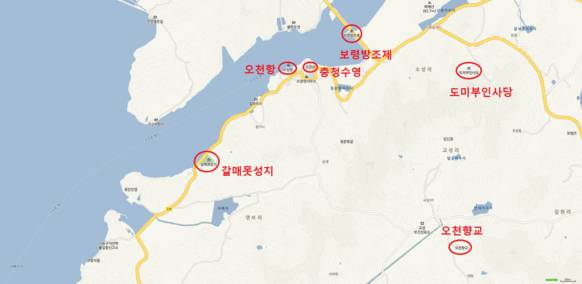 충청 수영 위치. 네이버 지도 참조