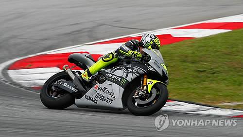 말레이시아 세팡의 세팡 인터내셔널 서킷에서 질주하는 야마하 오토바이 [AP=연합뉴스 자료사진]