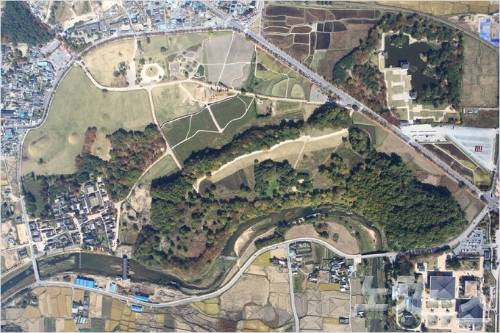 월성 복원 현장 항공지도 (사진=경주시 제공)