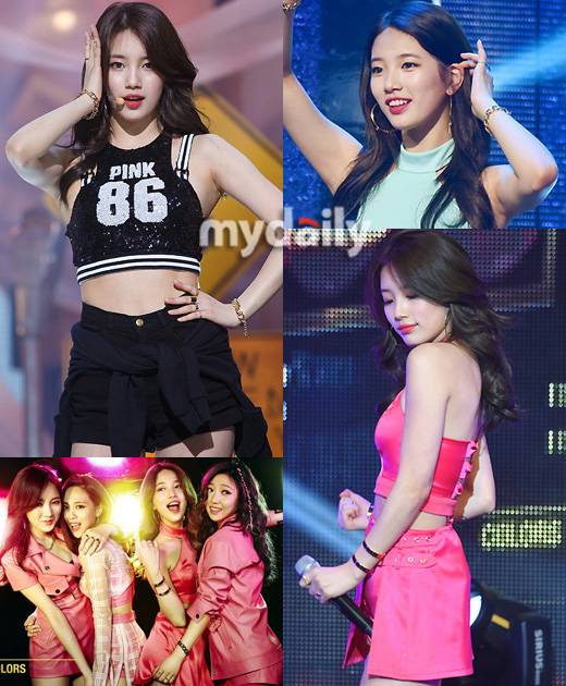 ▲ '배우 수지 말고 미쓰에이 수지'옅은 메이크업이 어울리는 청순한 미모의 수지. 소위 말하는 '배우상'인 탓에 무대 위에서는 멤버들에게 시선을 양보하나 싶었다. 어깨를 드러내고 머리를 휘날리며 춤을 추는 배우 수지 말고 미쓰에이 수지 역시 강력하다.