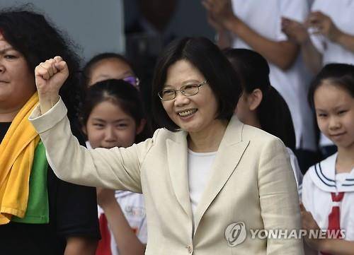 취임식하는 차이잉원 (AFP=연합뉴스)