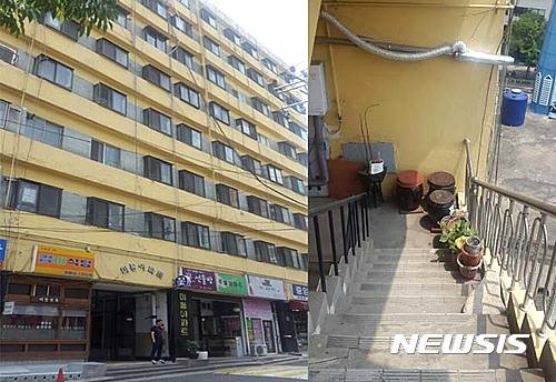 【서울=뉴시스】이승주 기자 = 서울 서대문구 충정로3가 국민연금 건물 맞은편에 자리한 '미동아파트'. 8층 1개동에 97세대 규모다. 2016.06.10. joo47@newsis.com