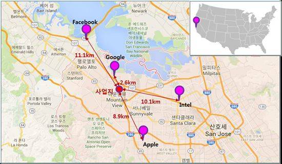GS건설의 미국 실리콘밸리 아파트 재건축 사업 위치도(제공: GS건설)