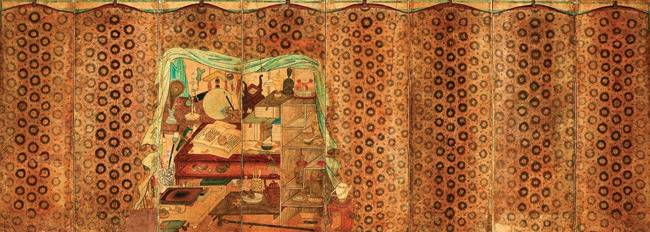 ‘호피장막도’, 종이에 채색, 8폭 병풍, 128×355cm, 삼성미술관 리움 소장. [사진 제공·예술의전당]