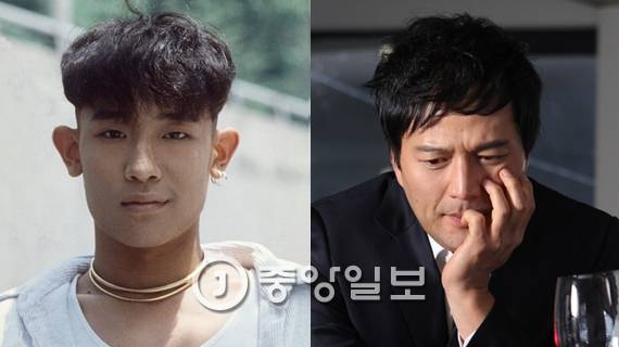 故김성재(가수·왼쪽)와 故김성민(배우) [중앙포토]