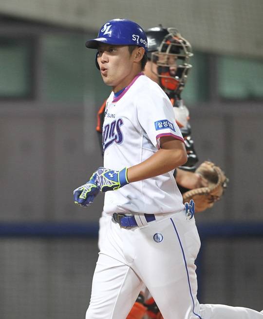 역전 결승 솔로포를 폭발시킨 우동균. /사진=삼성 라이온즈 제공