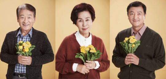 연극 ‘사랑별곡’ 출연자 이순재(왼쪽부터) 손숙, 고인배/사진제공=스토리피