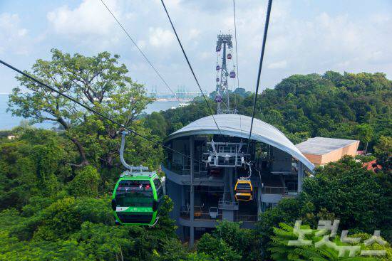 센토사섬을 오고가는 케이블카. (사진=시티투어닷컴 제공)