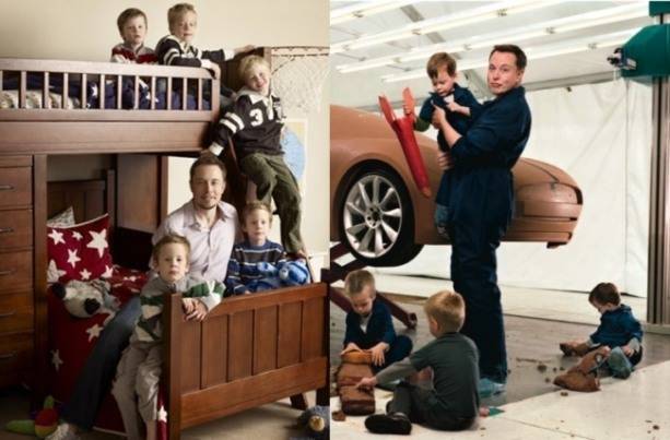 쌍둥이(그리핀ㆍ사비어)와 세쌍둥이(데미안ㆍ색슨ㆍ카이) 아빠인 엘론 머스크(45) 테슬라 최고경영자