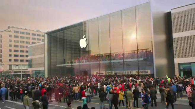 애플 Spring Forward 이벤트 발표에 등장한 중국 애플 스토어
