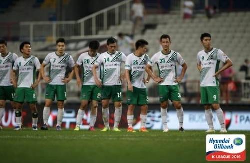 안산 무궁화 선수단(한국프로축구연맹=연합뉴스)