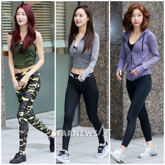 [★포토]수빈-우희-소진, '레깅스도 해냅니다' 걸그룹 필수 관문