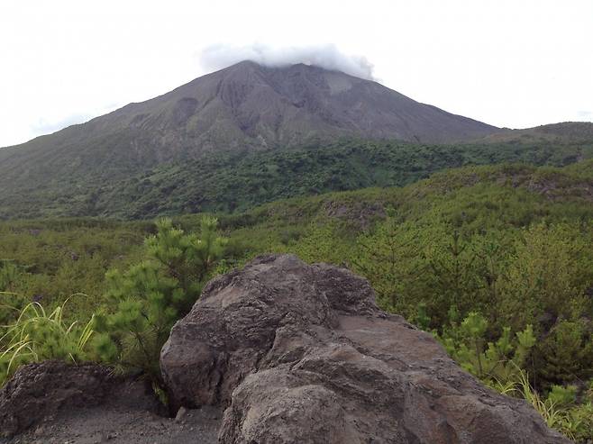지금도 화산활동이 활발한 사쿠라지마.