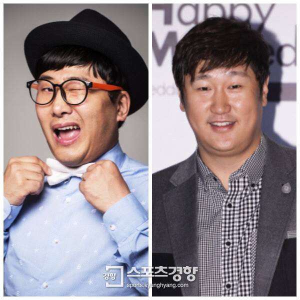 지난 8일 KBS2 예능 ‘해피투게더 시즌3’에 함께 출연한 개그맨 이동엽과 야구선수 이대호. 사진 경향DB