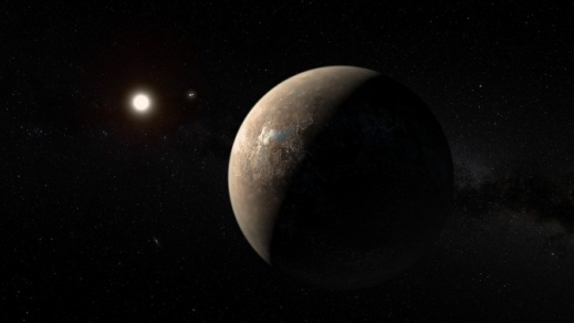 지구에서 가장 가까운 지구형 행성 ‘프록시마 b’의 상상도.(출처/위키미디어)