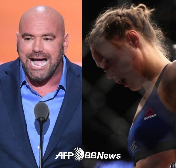 데이나 화이트 UFC 대표(왼쪽)와 론다 로우지. ⓒAFPBBNews = News1