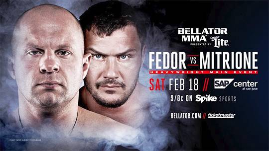 표도르 예멜리야넨코(왼쪽)는 UFC·NFL 출신 맷 미트리온(오른쪽)과 벨라토르 첫 경기를 치른다.