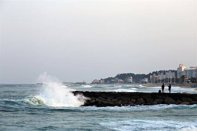 드라마 '도깨비' 이후 관광 명소가 된 강릉 주문진 방사제. 조두현 기자
