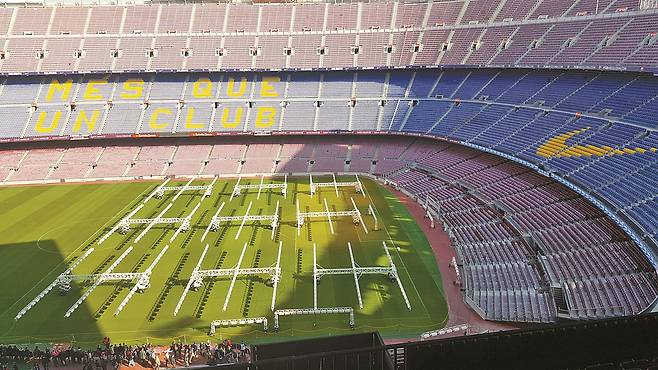 FC 바르셀로나 구장인 캄프 누. 유럽에서 가장 큰 축구 경기장이다.