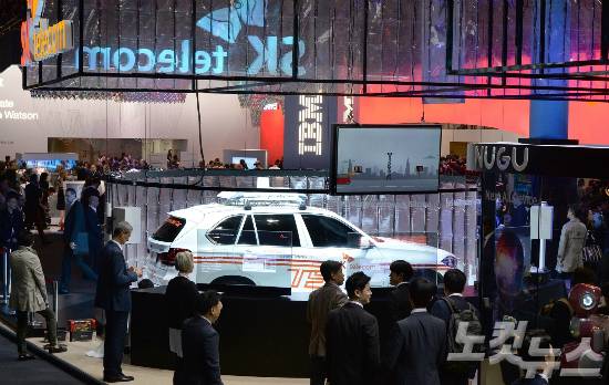 MWC 2017 SK텔레콤 전시 부스 전경. (사진=SK텔레콤 제공)