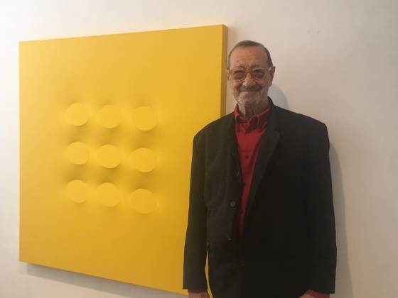 첫 개인전을 맞아 한국을 찾은 이탈리아 단색화가 투리 시메티.사진=이후남 기자
