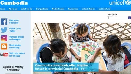 상업적 목적의 모유 수출을 반대한 유니세프 캄보디아지부[홈페이지 캡처]
