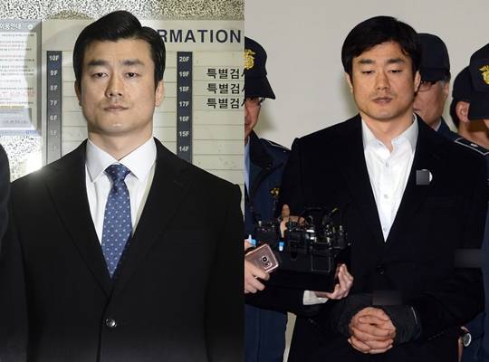 특검팀 소환에 불응하던 이영선 청와대 행정관은 지난 2월24일 자진출석(왼쪽)했으나 곧바로 체포영장이 집행됐다. 25일에는 수갑을 찬 모습(오른쪽)으로 특검팀에 소환됐고, 26일 구속영장이 청구됐다. 특검팀의 마지막 구속영장이었으나 27일 법원에서 기각됐다. 뉴시스