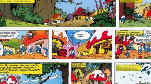 페요의 원작 연재만화 '스머프'의 한 장면 [소니픽쳐스 제공]