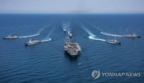 미국 항공모함 칼빈슨호 참가한 한미연합훈련 [연합뉴스 자료 사진]
