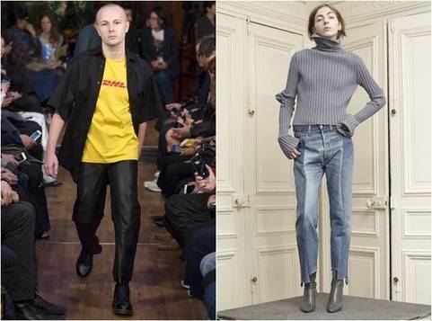 DHL 로고 티셔츠와 리바이스 청바지를 재활용한 업사이클 청바지는 베트멍의 히트 상품 중 하나다./사진=베트멍