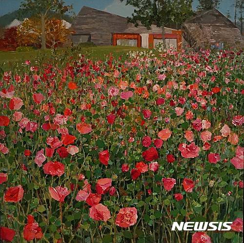 【서울=뉴시스】김숙희 화백 '남도에서 본 풍경'. 지난 4월 개인전에 선보인 작품